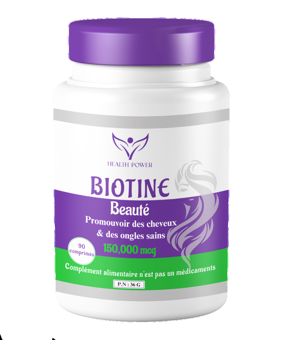 Biotine Health Power - Cheveux, Ongles et Peau en Pleine Santé  90 Comprimés
